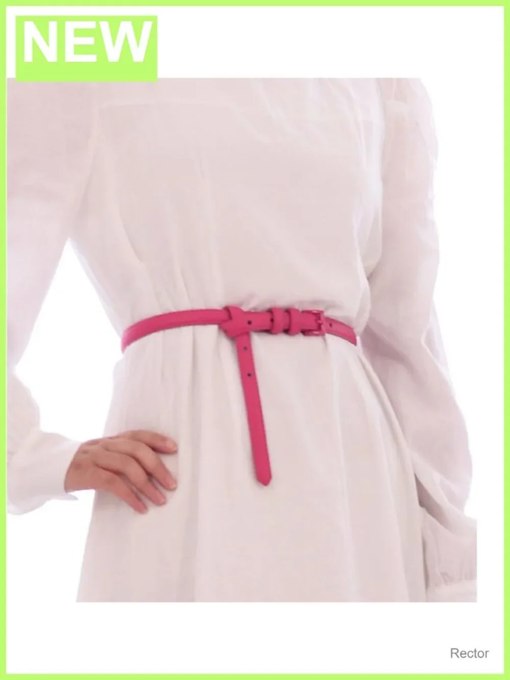 Women's Skinny Faux Leather Belt with Metal Buckle - Adjustable, Timeless